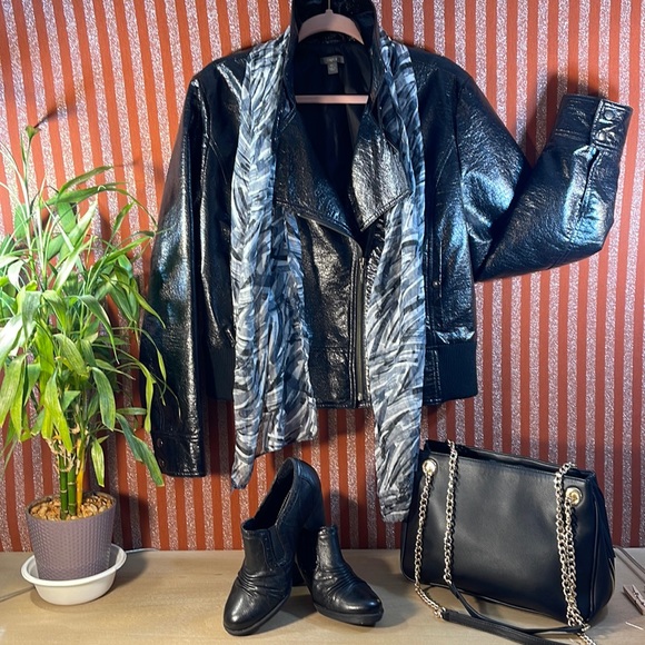 Apt. 9 Jackets & Blazers - “Apt. 9” Black Faux Leather Jacket